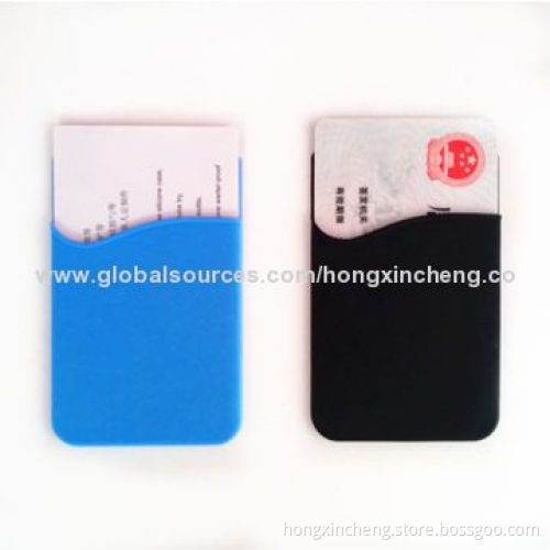3M sticker silicone smart card holder,mobile phone silicone wallet card case